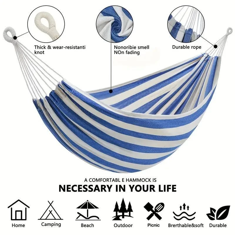 Bed Outdoor Camping - Canvas No Wooden Stick Hammock Outdoor