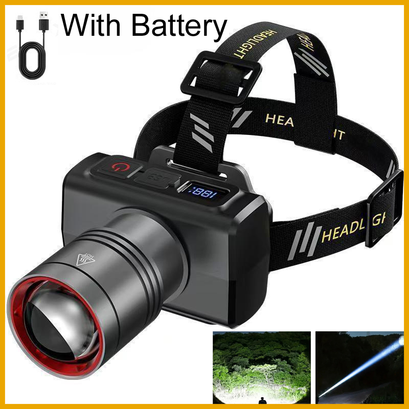 Outdoor Camping Lantern - 2026 LED digital Rechargeable Headlamp Super