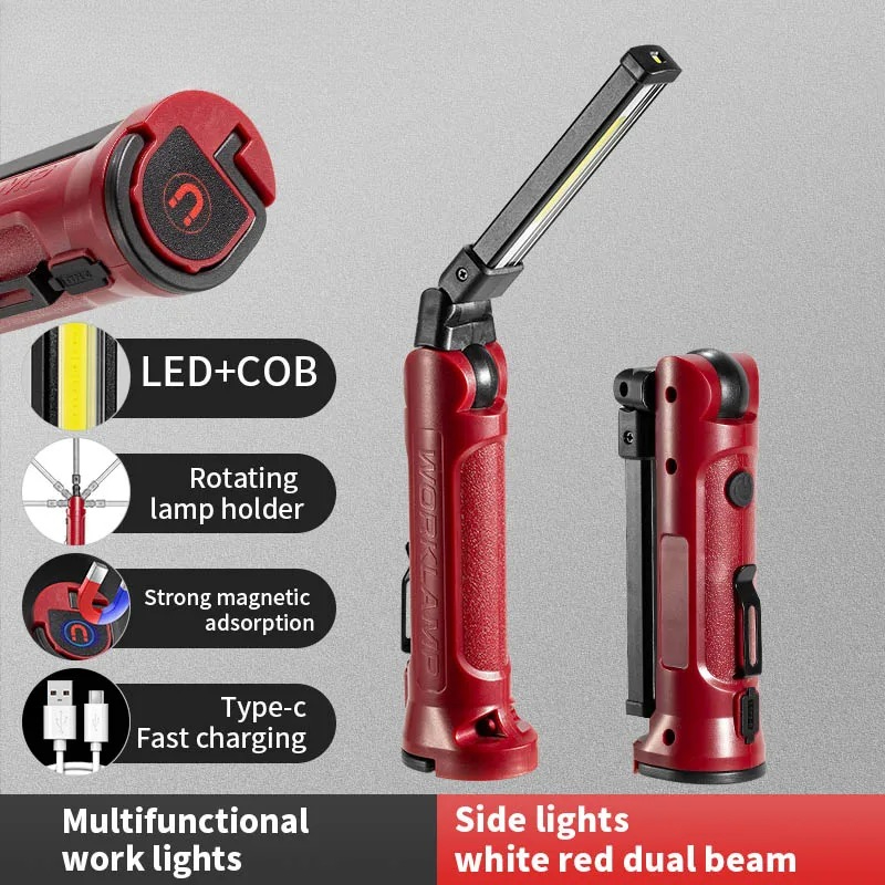 Outdoor Camping Accessories - COB LED Work Light Rechargeable Folding