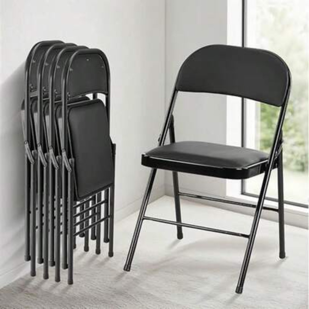 Outdoor Camping Chairs Folding - Folding Chair 4 Pack Leather Padded