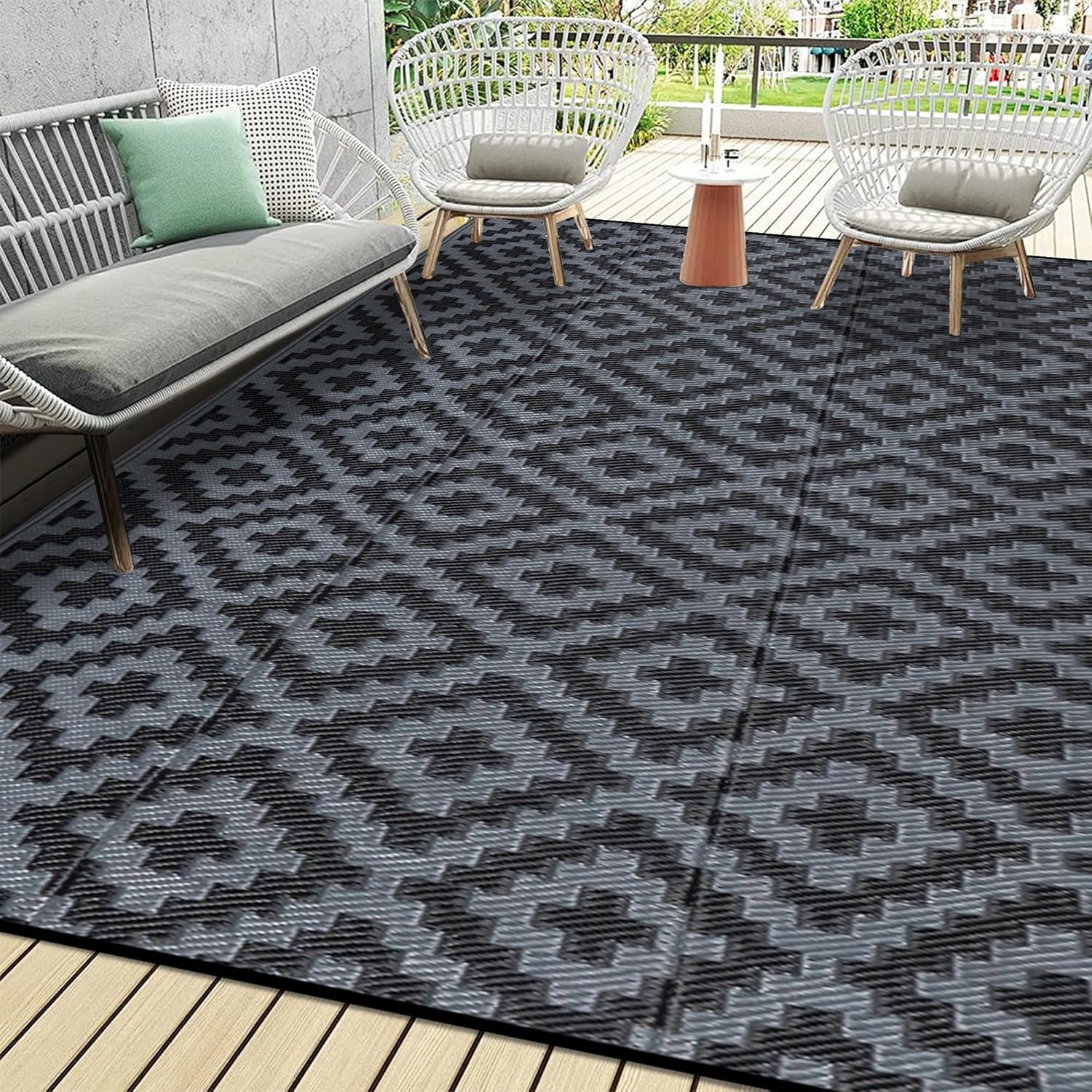 Outdoor Camping Rugs 9X18 - Waterproof Outdoor Rug 9x18 ft, Plastic