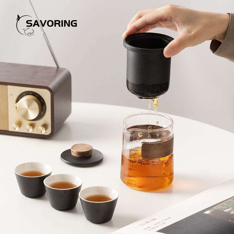 Simple Chinese Ceramic Tea Set - Outdoor Camping Outfit ulasan dan harga