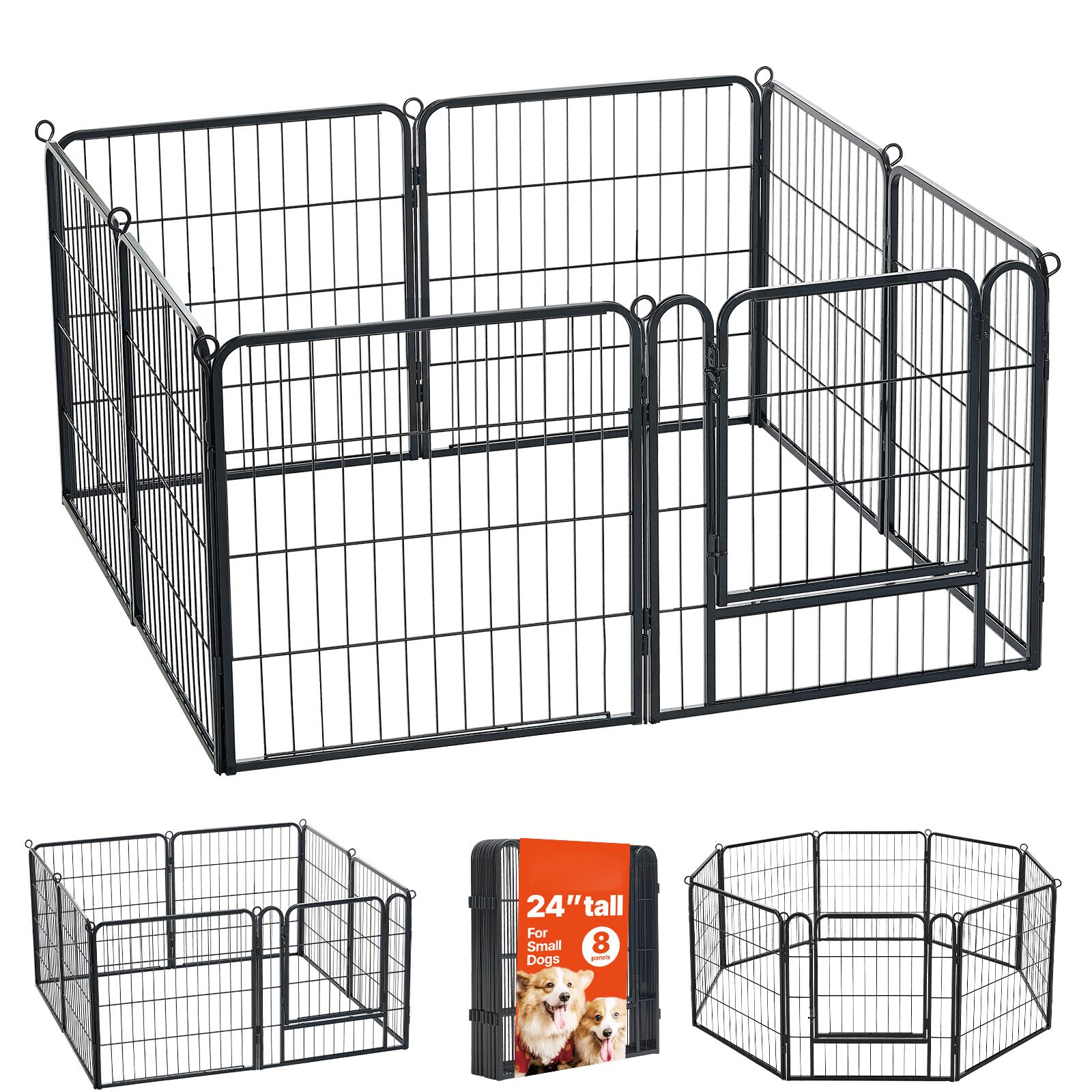 Dog Playpen 24 Inch 8 Panels F - Outdoor Camping Dog Fence ulasan dan harga