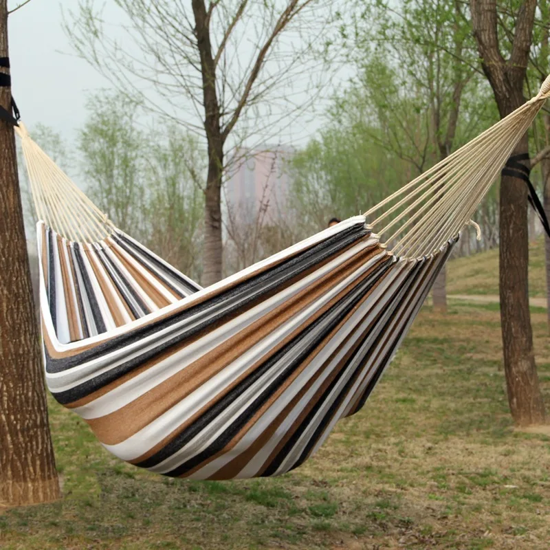 Canvas No Wooden Stick Hammock - Bed Outdoor Camping ulasan dan harga
