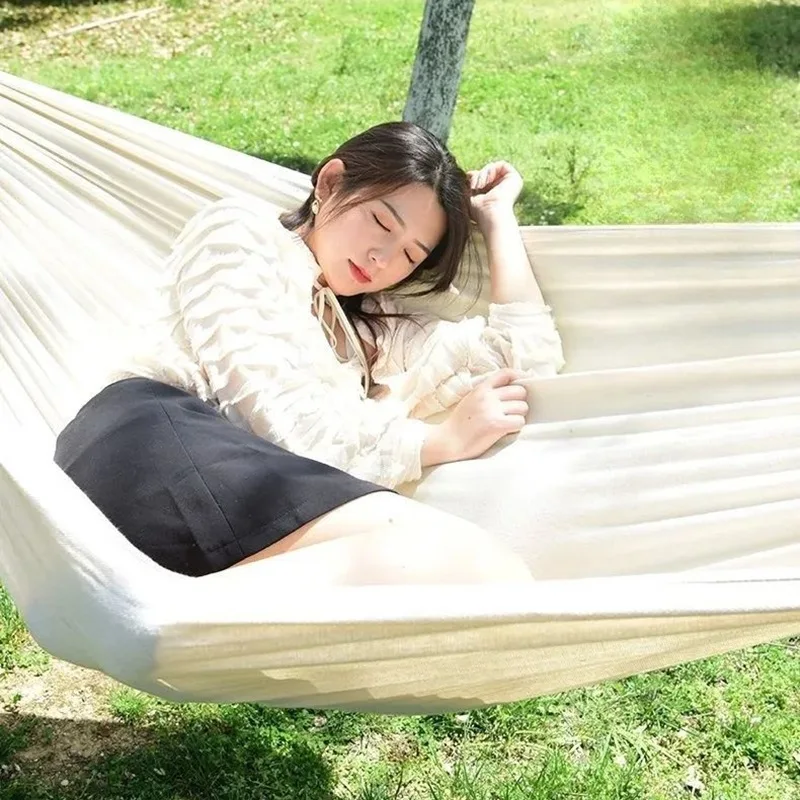 Canvas No Wooden Stick Hammock - Bed Outdoor Camping ulasan dan harga