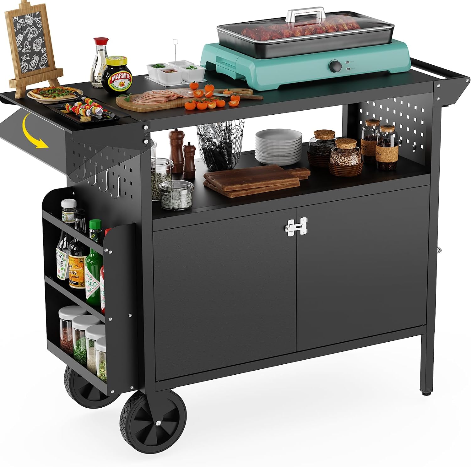 Outdoor Grill Cart Table With  - Outdoor Camping Grill ulasan dan harga