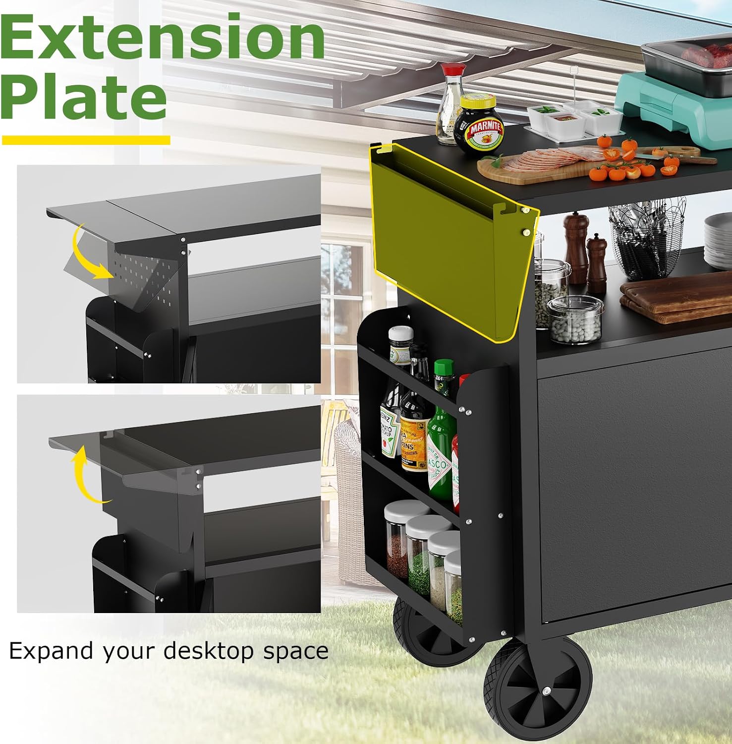 Outdoor Grill Cart Table With  - Outdoor Camping Grill ulasan dan harga