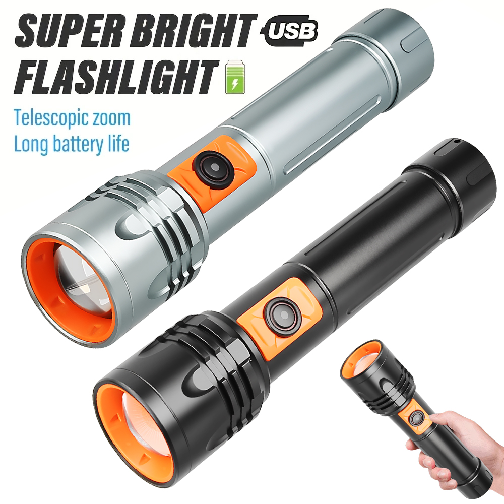 High Power LED Flashlight USB  - Outdoor Camping Lantern ulasan dan harga
