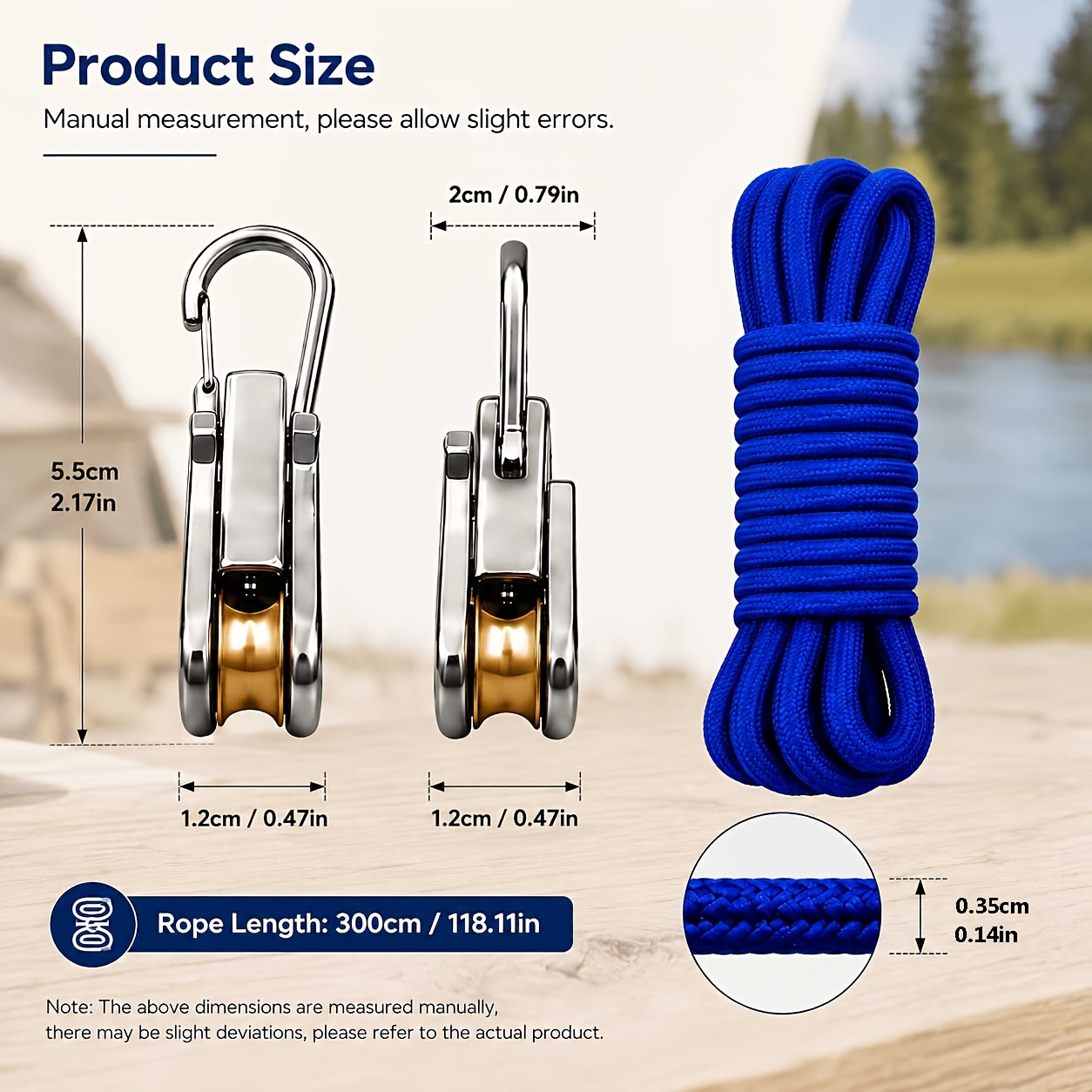 4/6/8pcs Rope Set with Roller  - Outdoor Camping Outfit ulasan dan harga