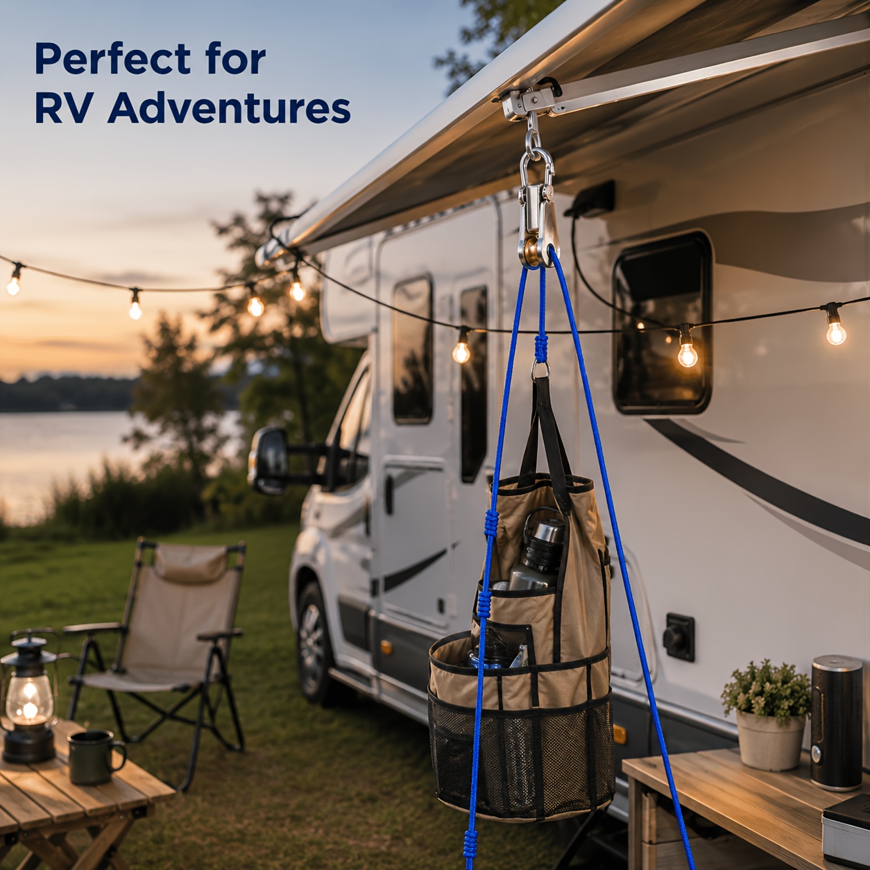 4/6/8pcs Rope Set with Roller  - Outdoor Camping Outfit ulasan dan harga