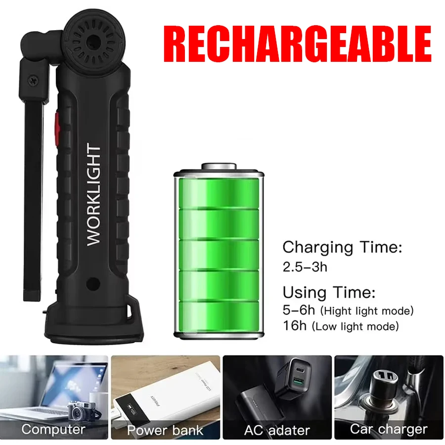 Rechargeable Magnetic Work Lig - Outdoor Camping Lantern ulasan dan harga