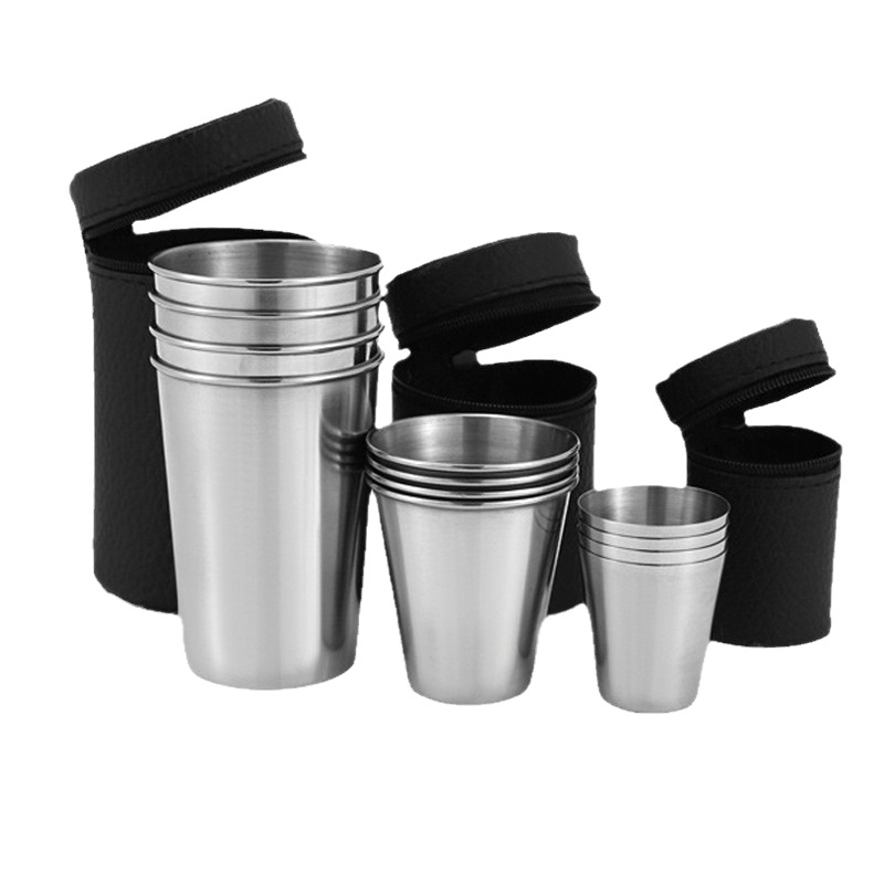 4P Stainless Steel Cups Mini S - Outdoor Camping Outfit ulasan dan harga