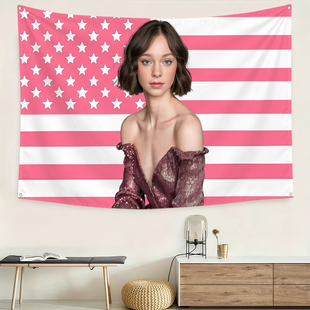 Actor E-Emma Myers Flag Polyes - Outdoor Camping Wallpaper ulasan dan harga