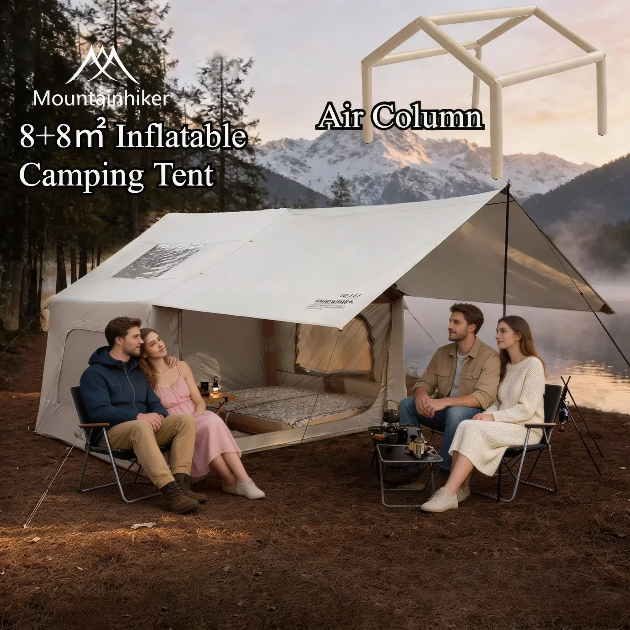 8+8㎡ MOUNTAINHIKER Inflatable  - Outdoor Camping Outfit ulasan dan harga