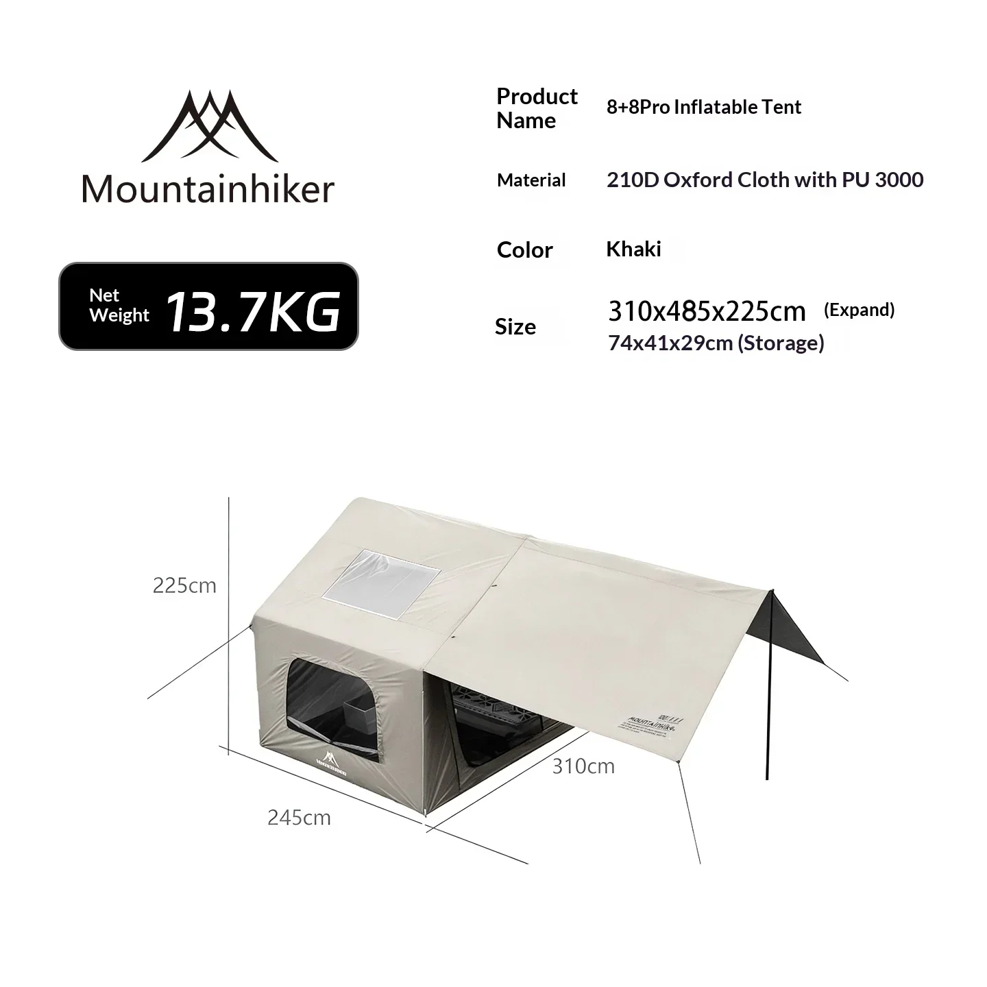 8+8㎡ MOUNTAINHIKER Inflatable  - Outdoor Camping Outfit ulasan dan harga