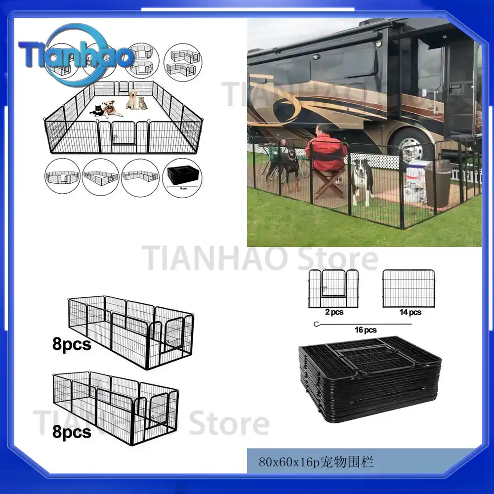 Pet Playpen Fence for Dogs Ind - Outdoor Camping Dog Fence ulasan dan harga