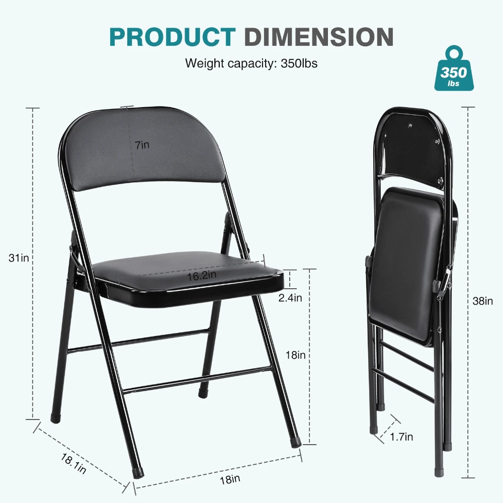 Folding Chair 4 Pack Leather P - Outdoor Camping Chairs Folding ulasan dan harga
