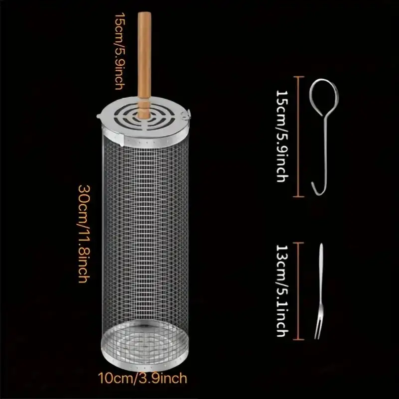 Round Barbecue Grill Basket Se - Outdoor Camping Grill ulasan dan harga
