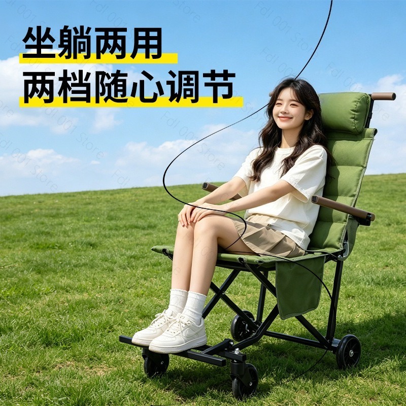Outdoor Folding Chair with Whe - Outdoor Camping Chairs Folding ulasan dan harga