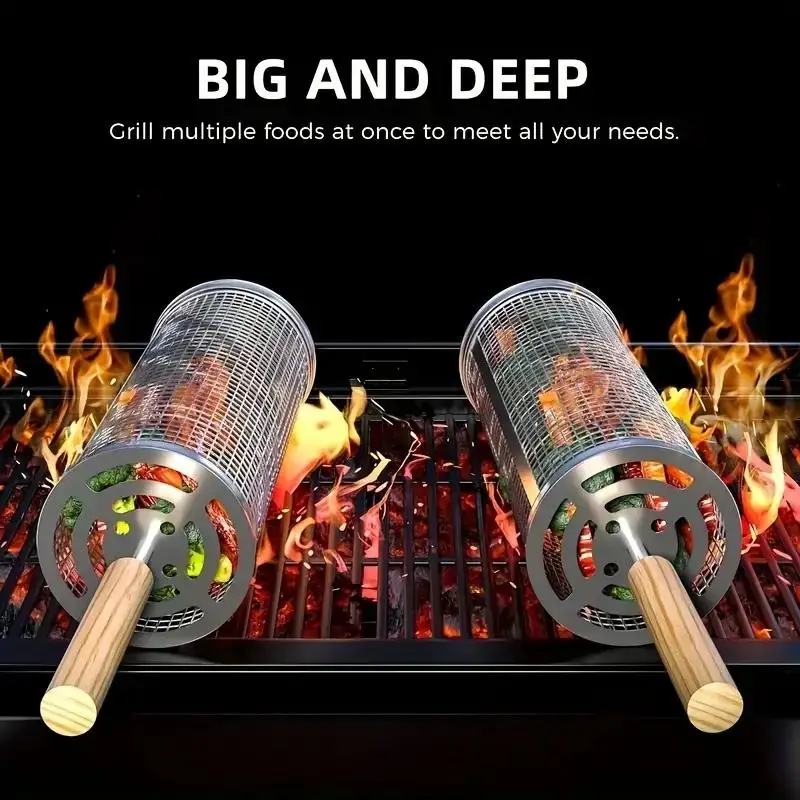 Stainless Steel BBQ Grill Bask - Outdoor Camping Grill ulasan dan harga