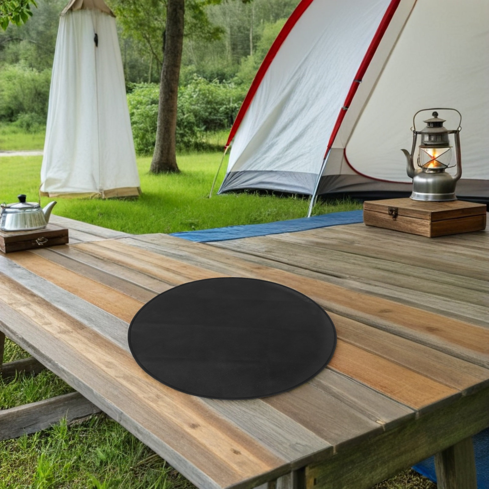 Round Fireproof Bbq Mat Heat R - Outdoor Camping Grill ulasan dan harga