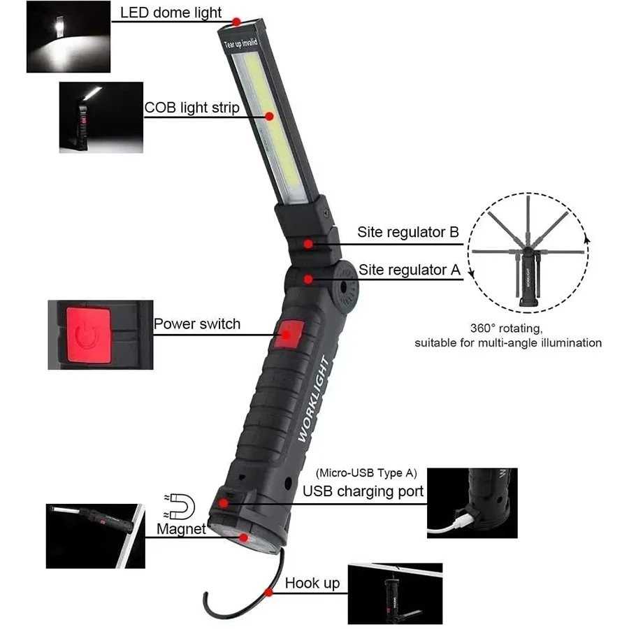New Portable COB LED Flashligh - Outdoor Camping Lantern ulasan dan harga