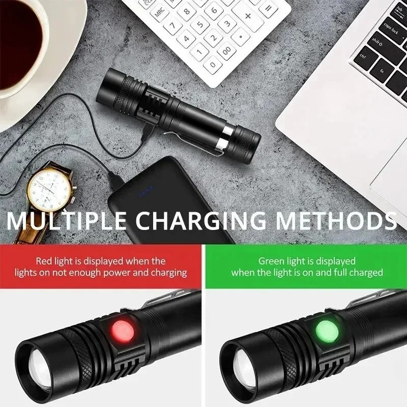 T6 LED Rechargeable Flashlight - Outdoor Camping Accessories ulasan dan harga