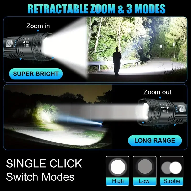 Tactical LED Flashlight 2000LM - Outdoor Camping Accessories ulasan dan harga